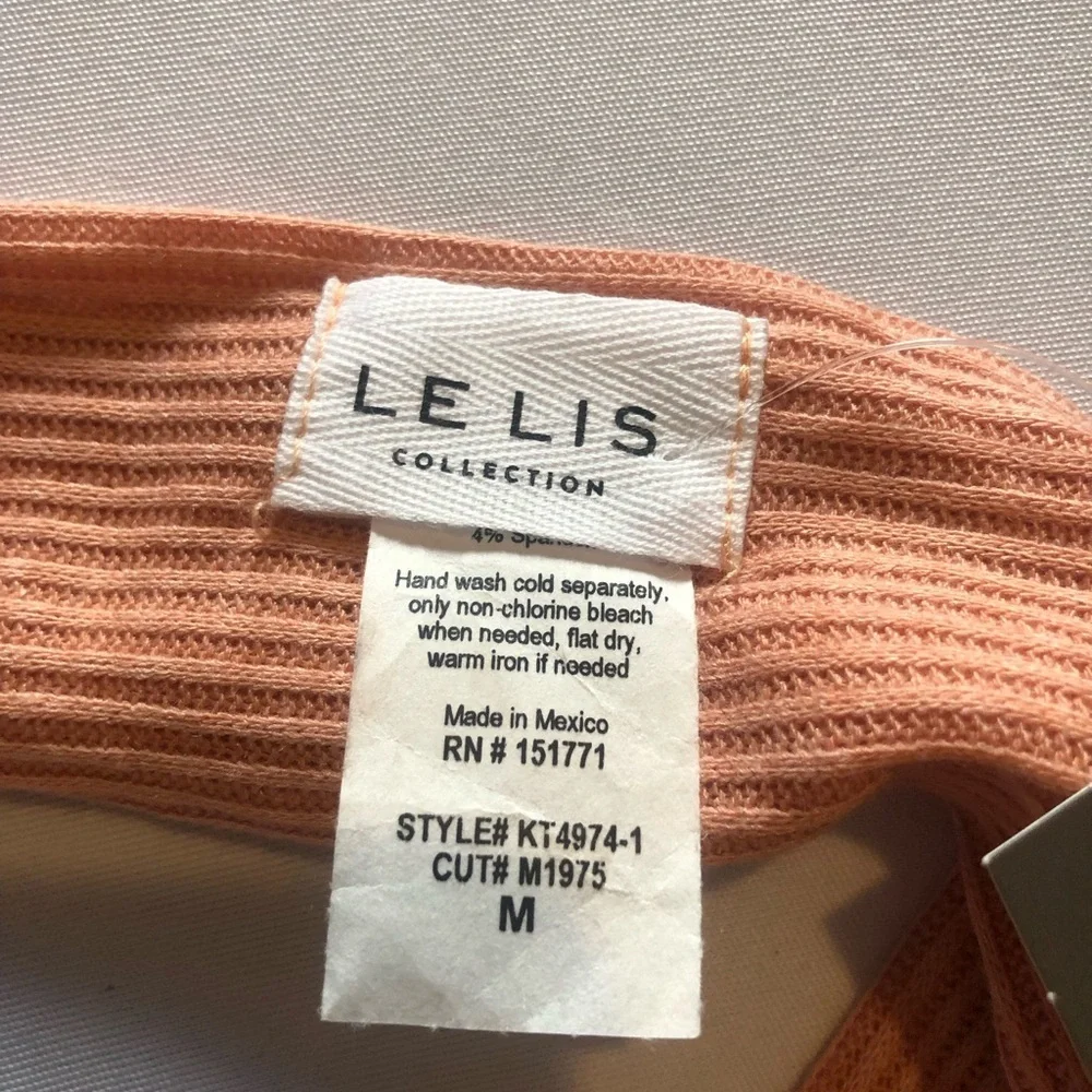 Dark Peach Ribbed Sleeveless Criss-Cross Open Back Bodysuit | Size M | NWT